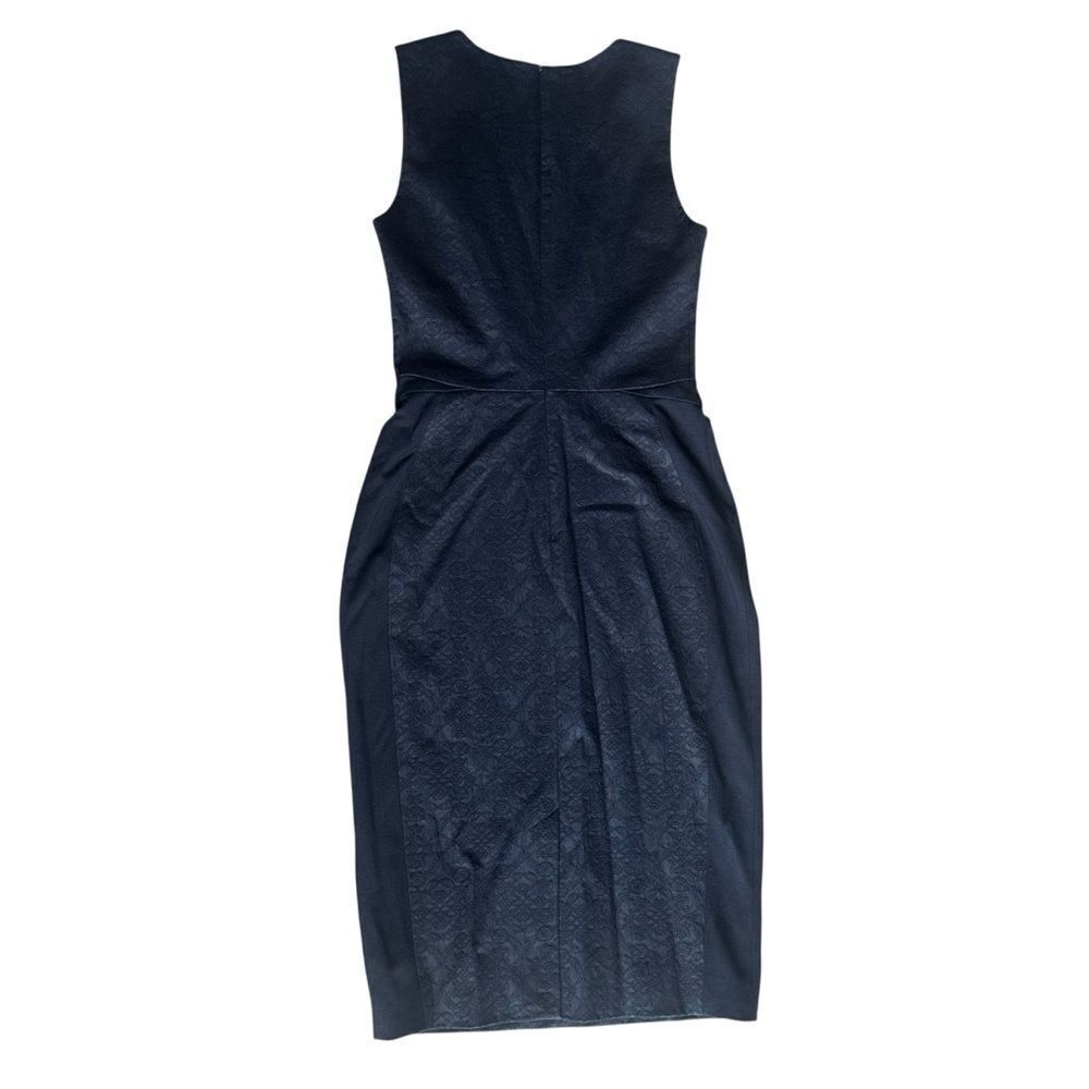 Jigsaw Black Floral Jacquard Sleeveless Ponte Dress Size 4 NWT